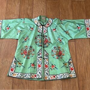Embroidered Asian Green Jacket